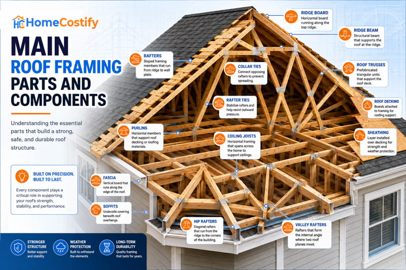 Main Roof Framing Parts and Components