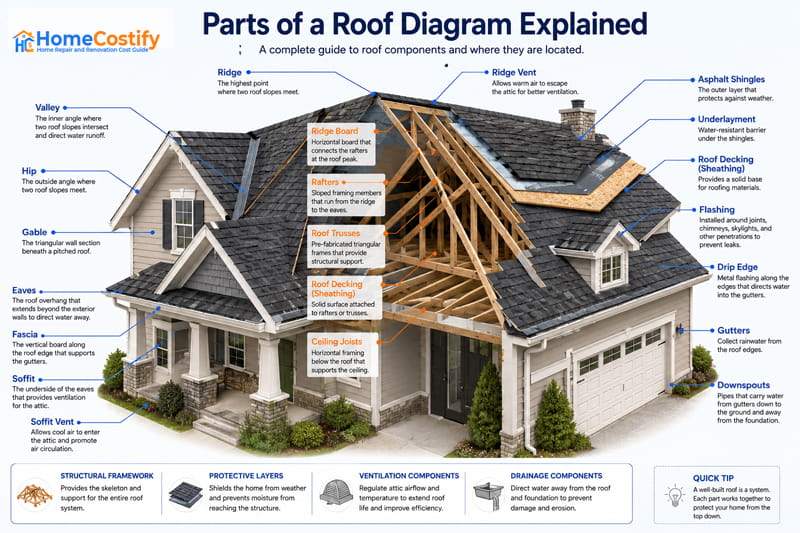 Parts of a Roof Diagram Explained
