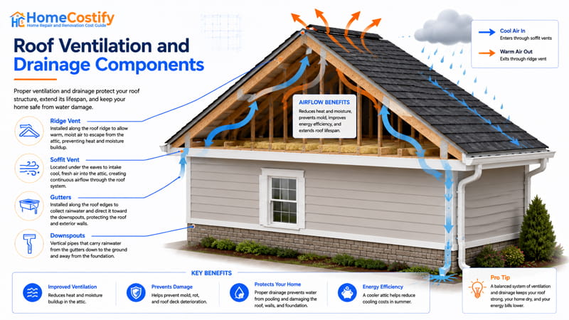 Roof Ventilation and Drainage Components- Parts of a Roof