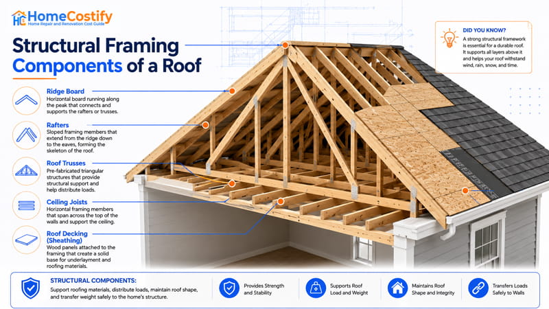 Structural Framing Components of a Roof - Parts of a Roof