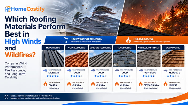 Which Roofing Materials Perform Best in High Winds and Wildfires?