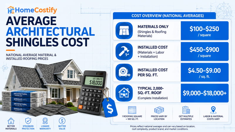 Average Architectural Shingles Cost