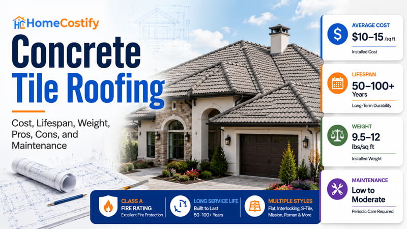 Concrete Tile Roofing: Cost, Lifespan, Weight, Pros, Cons, and and Maintenance
