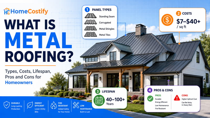 What is Metal Roofing? Types, Costs, Lifespan, Pros and Cons for Homeowners