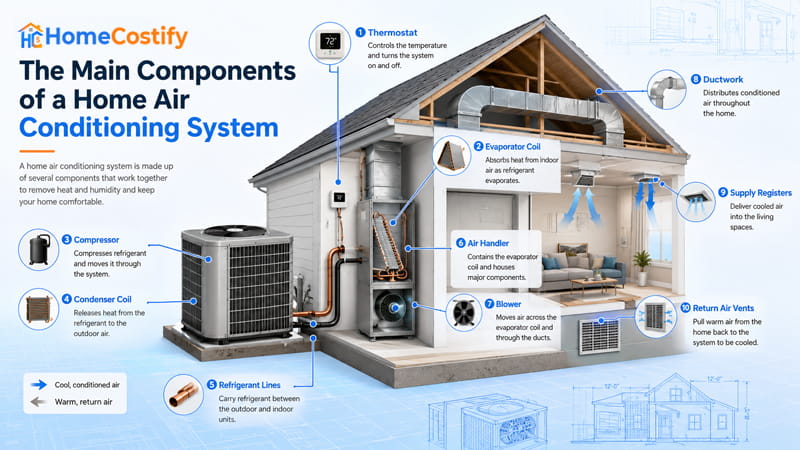 The Main Components of a Home Air Conditioning System
