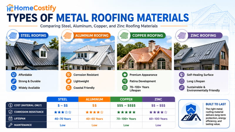 Types of Metal Roofing Materials