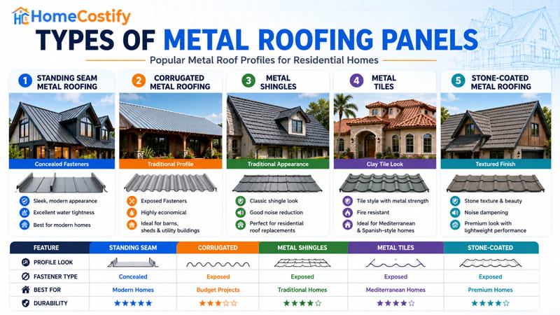 Types of Metal Roofing Panels