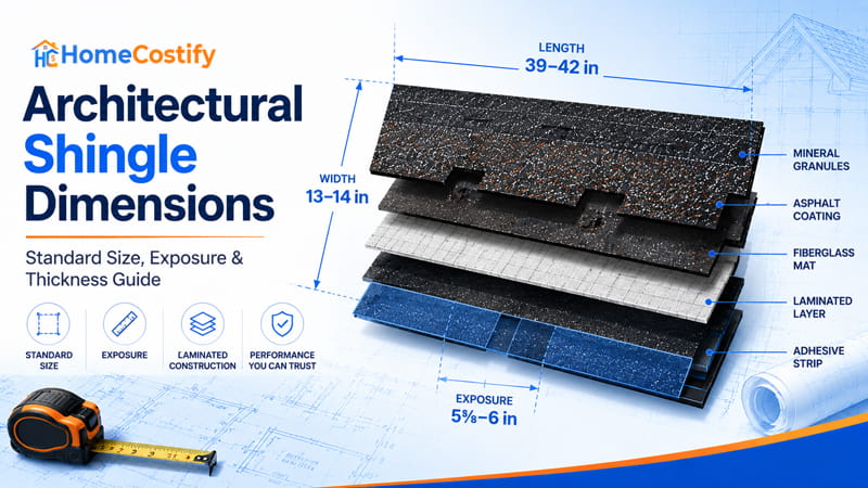 Architectural Shingle Dimensions: Standard Size, Exposure & Thickness Guide