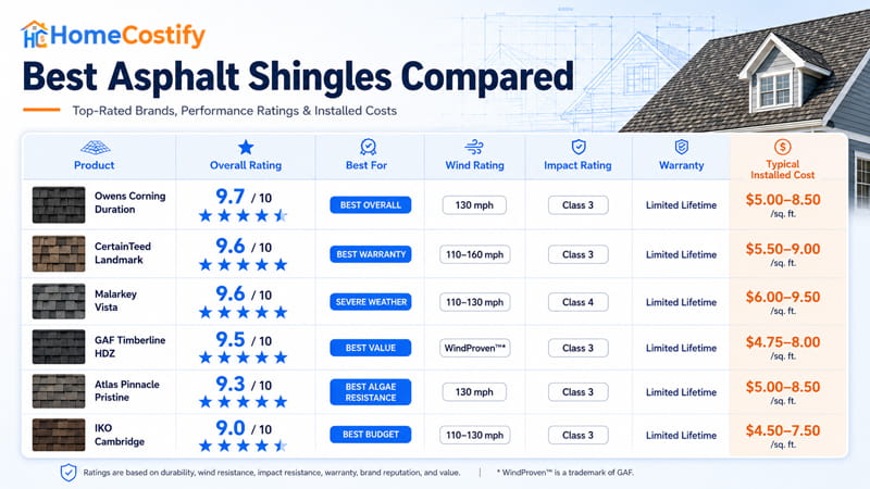 Best Asphalt Shingles Compared
