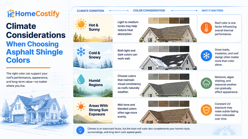 Choosing Asphalt Shingle Colors for Different Climates