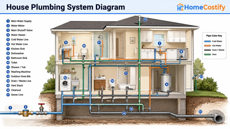 House Plumbing System Diagram
