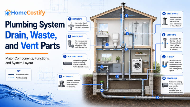 Drain, Waste, and Vent Parts That Remove Wastewater Safely
