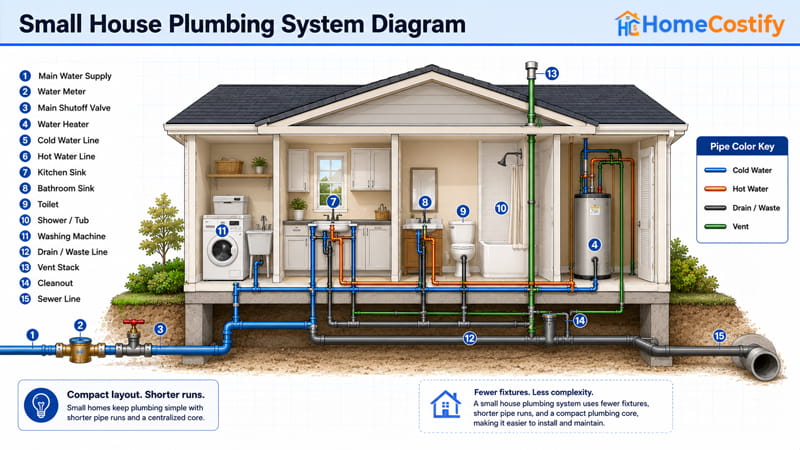Small House Plumbing System Diagram