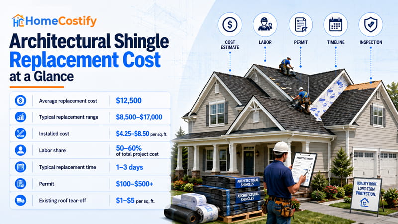 Architectural Shingle Replacement Cost at a Glance