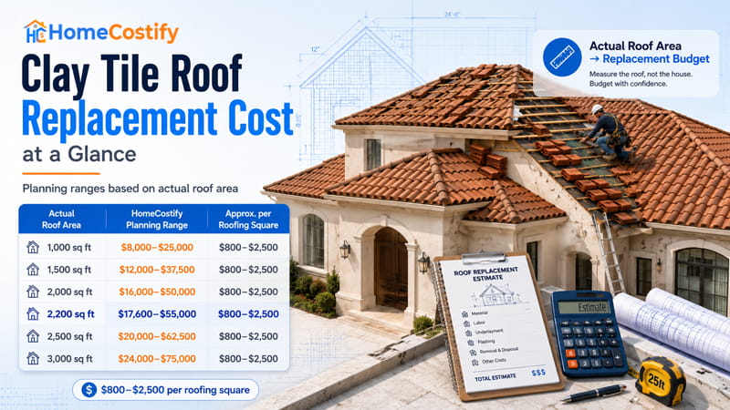 Clay Tile Roof Replacement Cost at a Glance