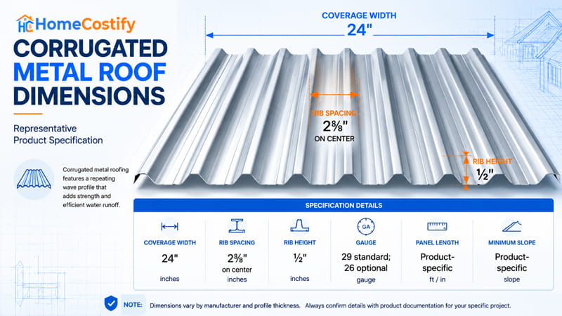 Corrugated Metal Roof Dimensions
