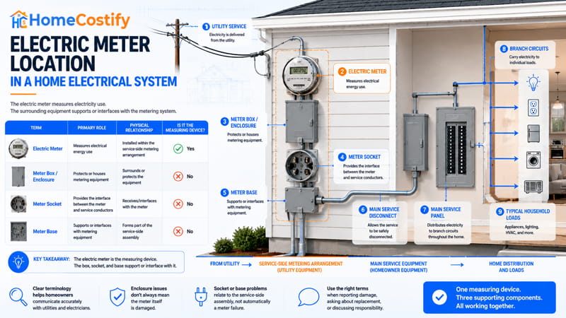 Electric Meter Location in a Home Electrical System