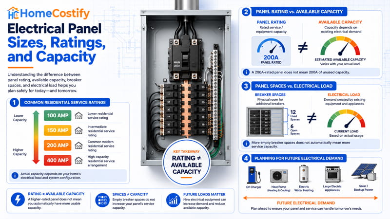 Electrical Panel Sizes, Ratings, and Capacity