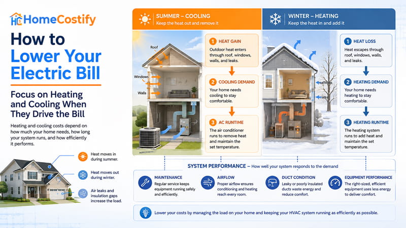 How to Lower Your Electric Bill: Focus on Heating and Cooling When They Drive the Bill
