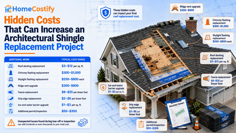 Hidden Costs That Can Increase an Architectural Shingle Replacement Project