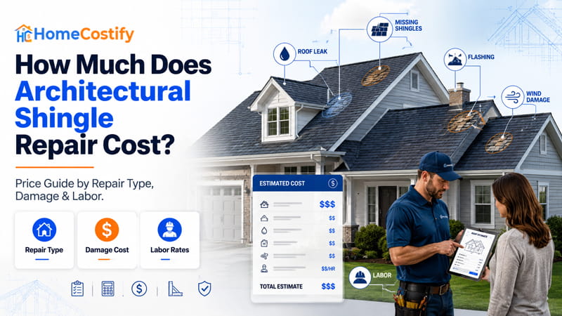 How Much Does Architectural Shingle Repair Cost?Price Guide by Repair Type, Damage & Labor