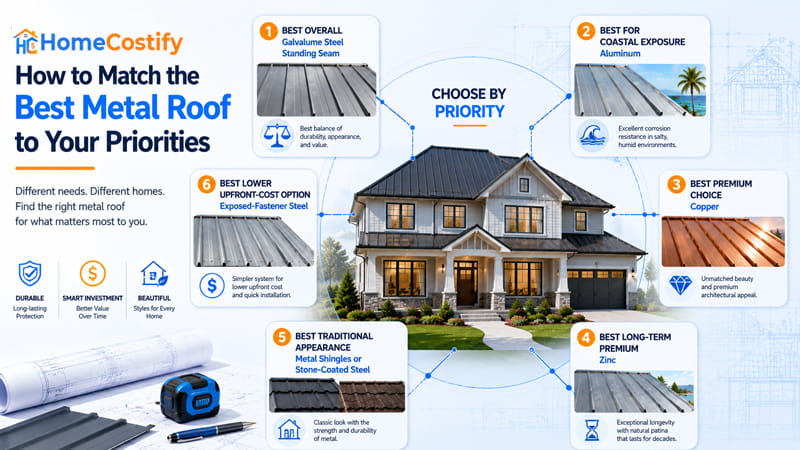 How to Match the Best Metal Roof to Your Priorities?