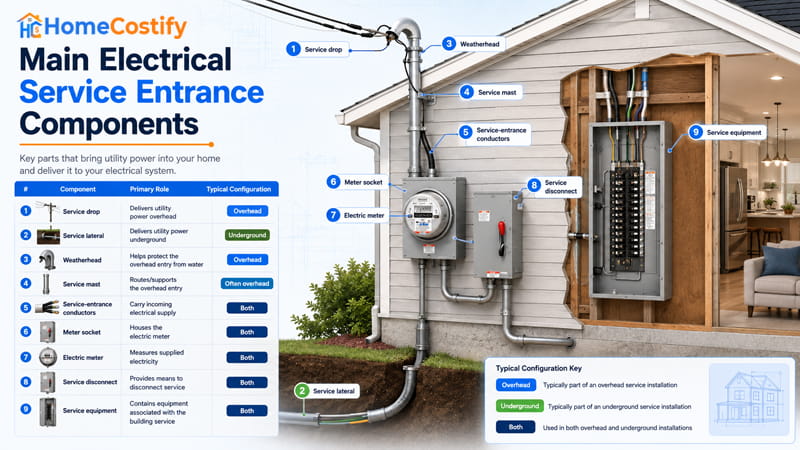 Main Electrical Service Entrance Components