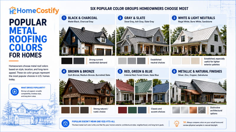 Popular Metal Roofing Colors for Homes