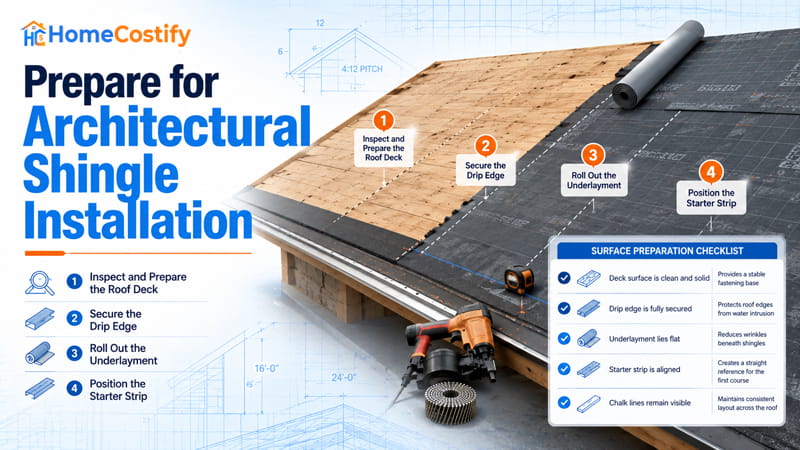 Prepare for Architectural Shingle Installation