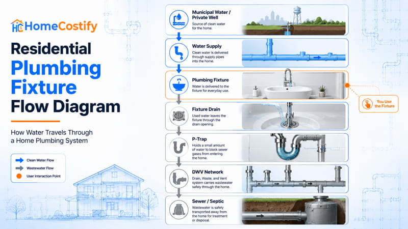 Residential Plumbing Fixture Flow Diagram