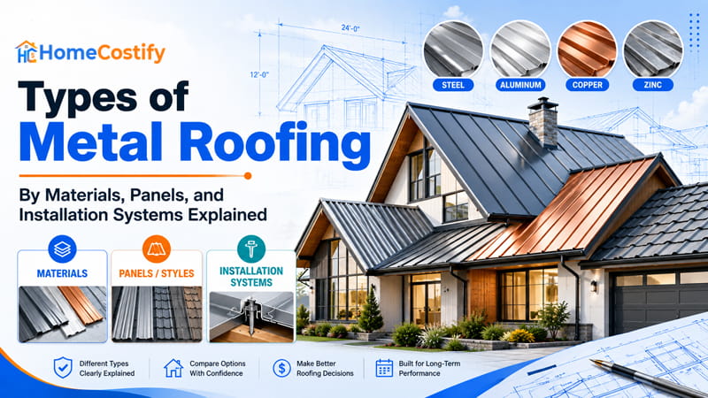 Types of Metal Roofing By Materials, Panels, and Installation Systems Explained