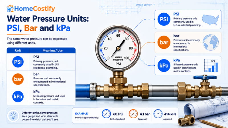 Water Pressure Units: PSI, Bar and kPa