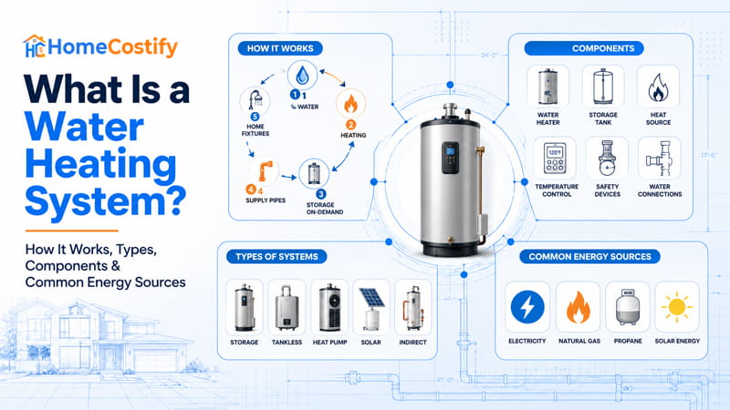What Is a Water Heating System? How It Works, Types, Components & Common Energy Sources