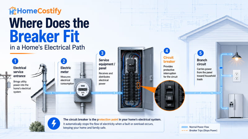 Where Does the Breaker Fit in a Home's Electrical Path?