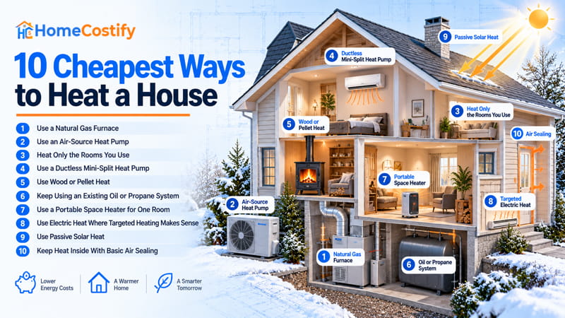 10 Cheapest Ways to Heat a House