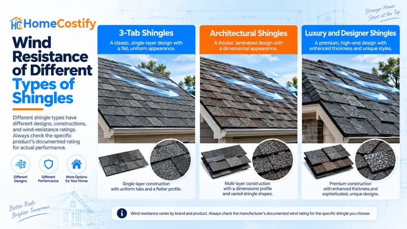 Wind Resistance of Different Types of Shingles